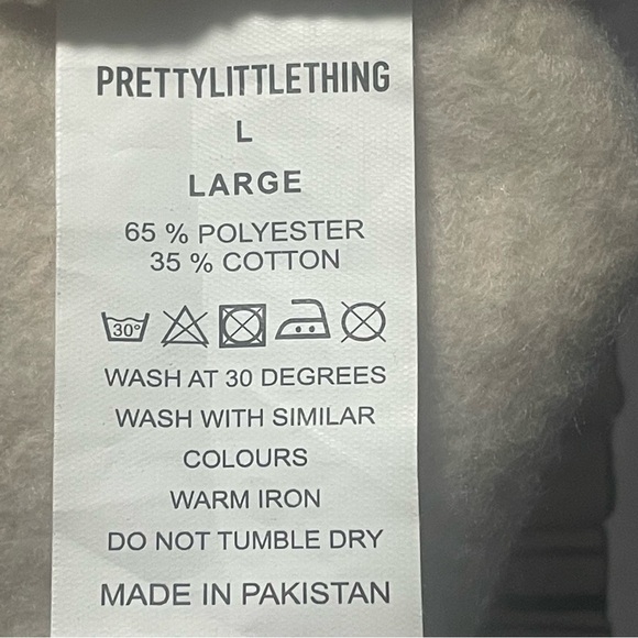 PRETTY Little Thing tan plaid half zip with pockets oversized size large VGUC - Picture 8 of 9